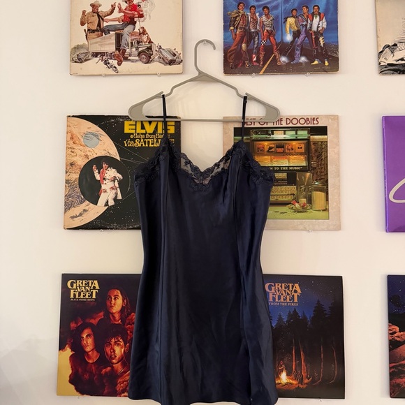 Victoria's Secret Midnight Blue Satin Chemise - Picture 2 of 3